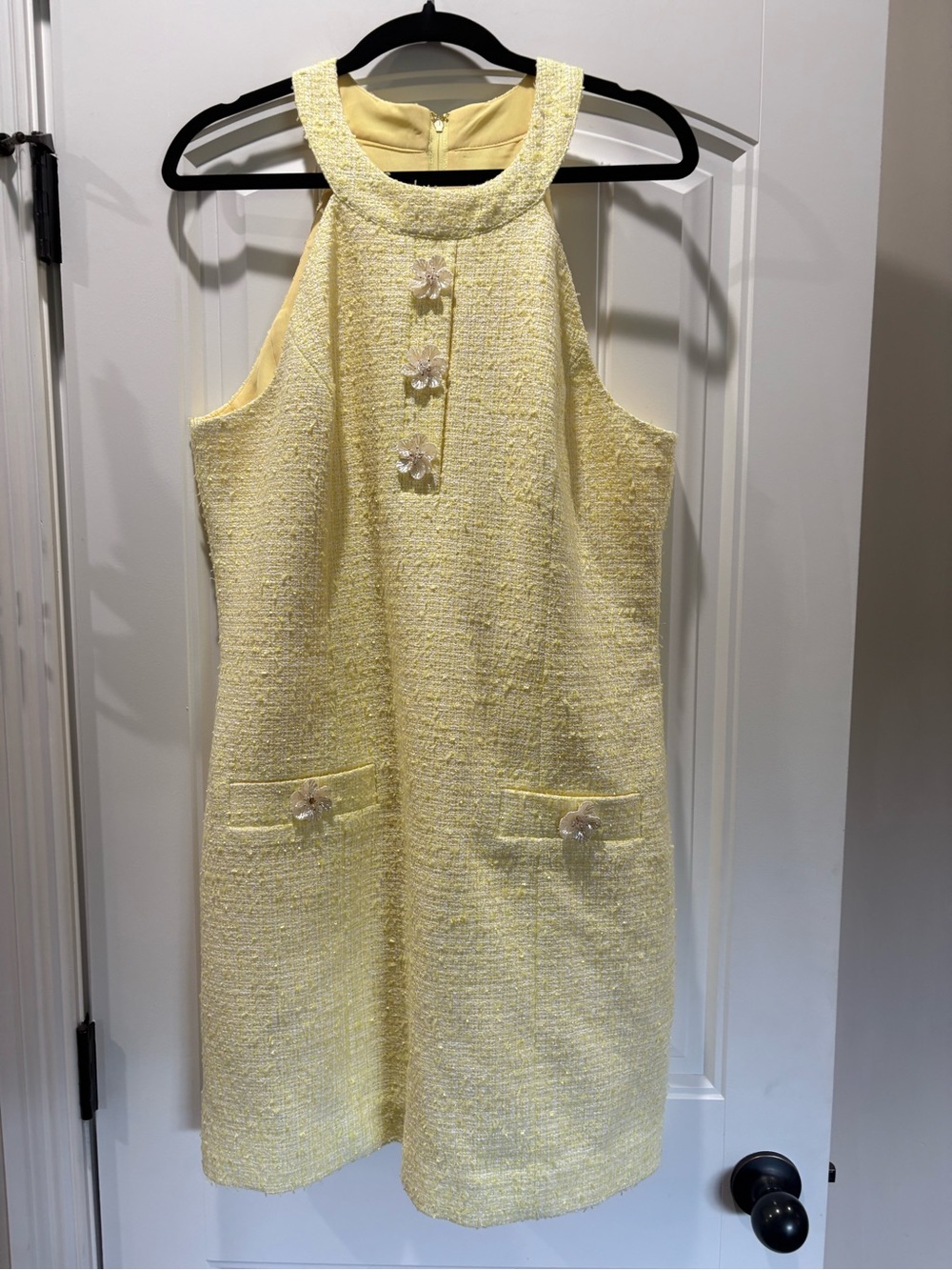 Lilly Pulitzer Light Yellow Tweed Sleeveless Shift Dress